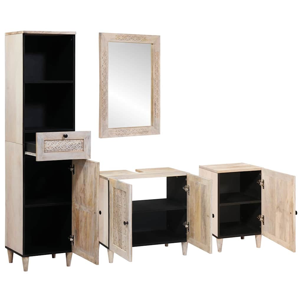 Bathroom Furniture Set with Drawer 4 pcs White 38 x 33 x 160 cm